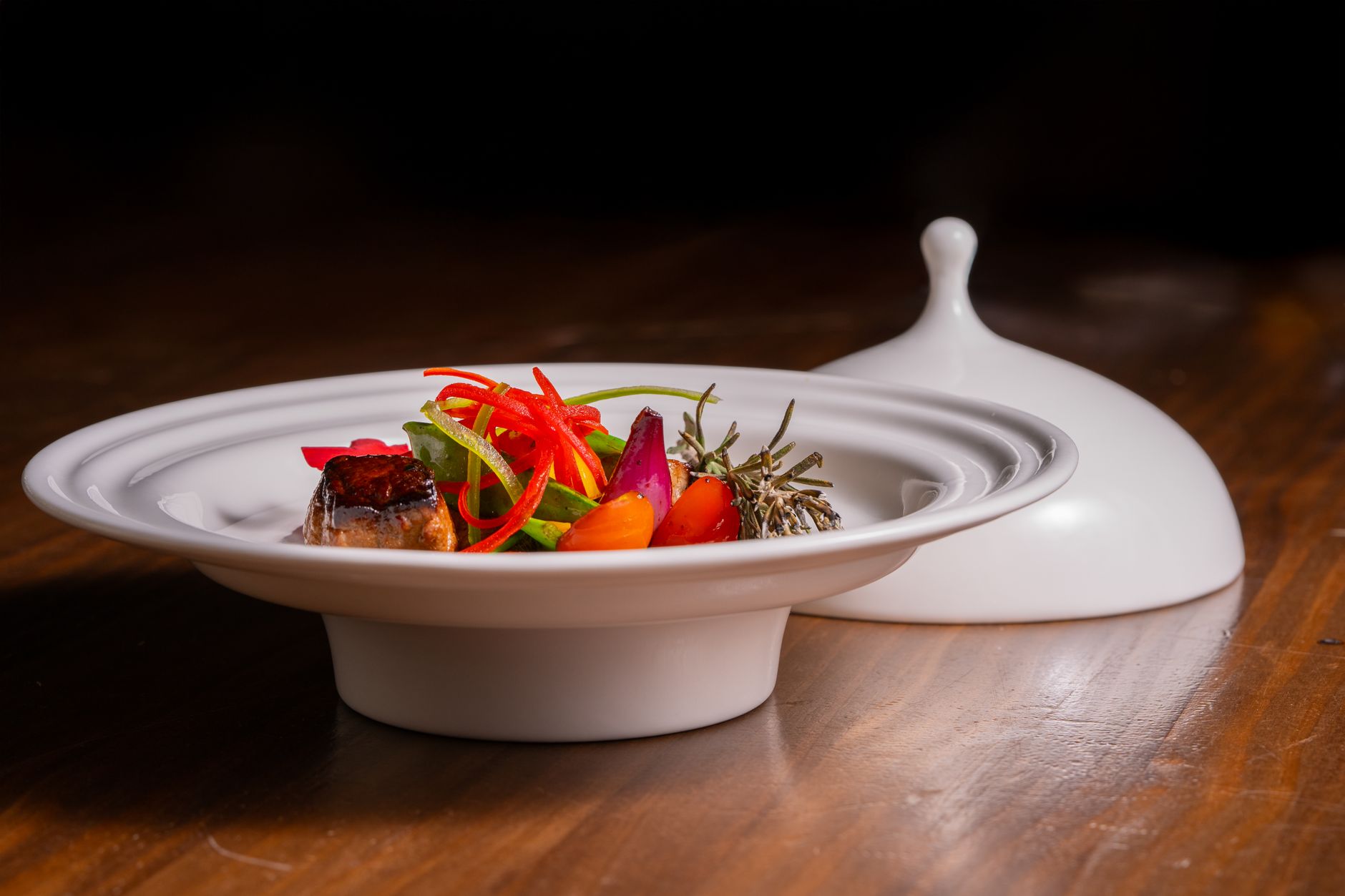 Heirloom pasta — $26 · Wood-fired vegetables (Handmade)
